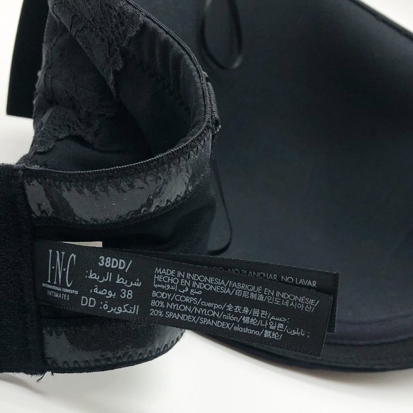 INC Womens Underwired Multi-Way Lace Strapless Bra Black 38DD Without Straps - Picture 8 of 8